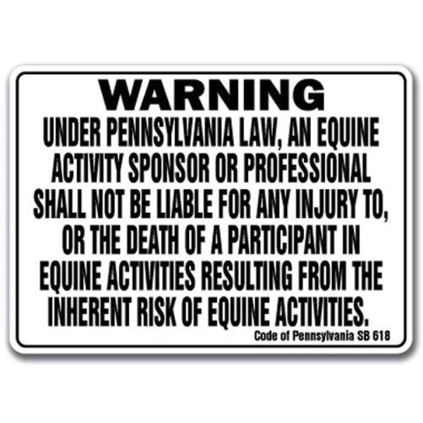 Signmission 14 in Height, 10 in Width, Plastic, 10" x 14", WS-Pennsylvania Equine WS-Pennsylvania Equine